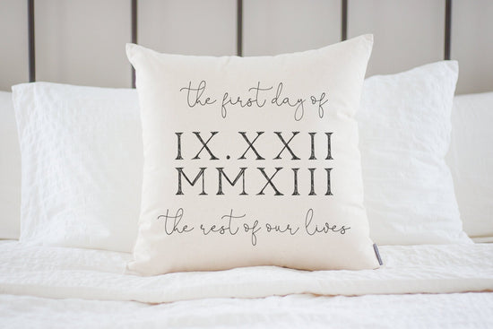 The First Day of The Rest of Our Lives | Roman Numeral Wedding Gifts for Couple | Wedding Date Roman Numeral Date Gift for Bride and Groom - Sweet Hooligans Design