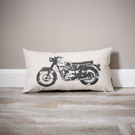 Vintage Motorcycle Pillow | Personalized Pillow | Home Decor | Motorcycle Pillow | Vintage Bike Pillow | Vintage Decor | Rustic Motorcycle - Sweet Hooligans Design